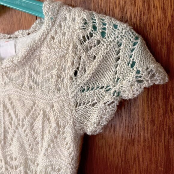 2/$20 Cat & Jack 2T Knit Sparkle Gold & White Dress - Picture 2 of 6